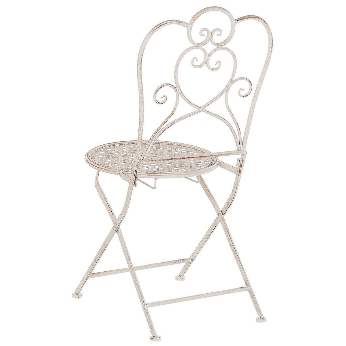 BALKONSET 2-Sitzer Klapptisch Metall beige Trieste - Beige, Metall - Beliani