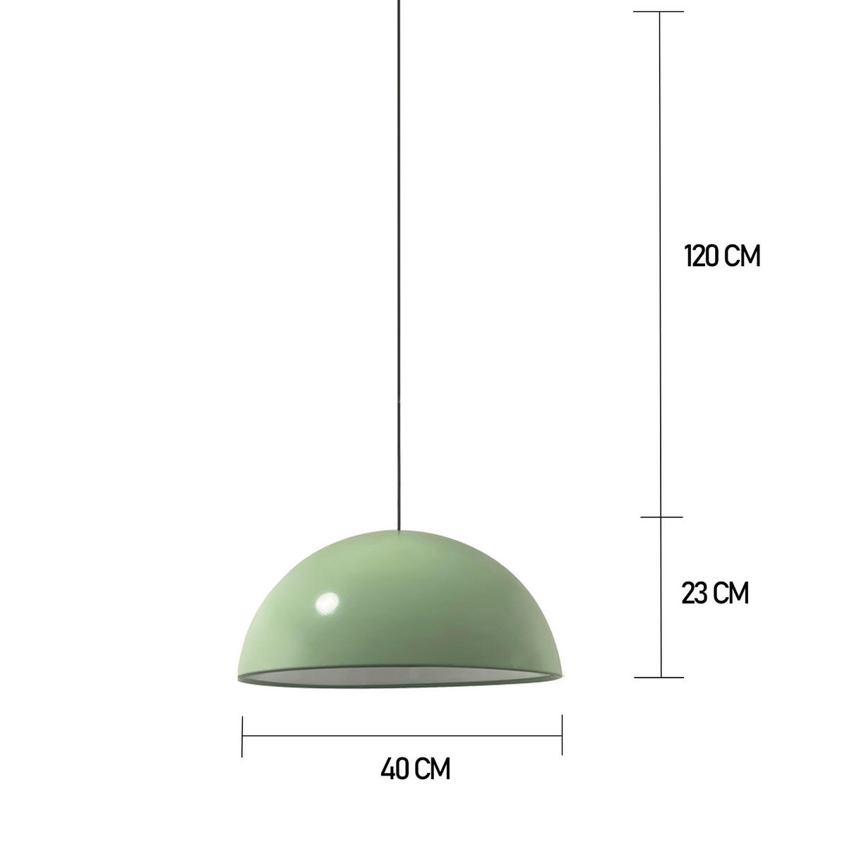 PENDELLEUCHTE Lipeo 40/23 - Mintgrün, Metall (40/23cm) - Bamyum