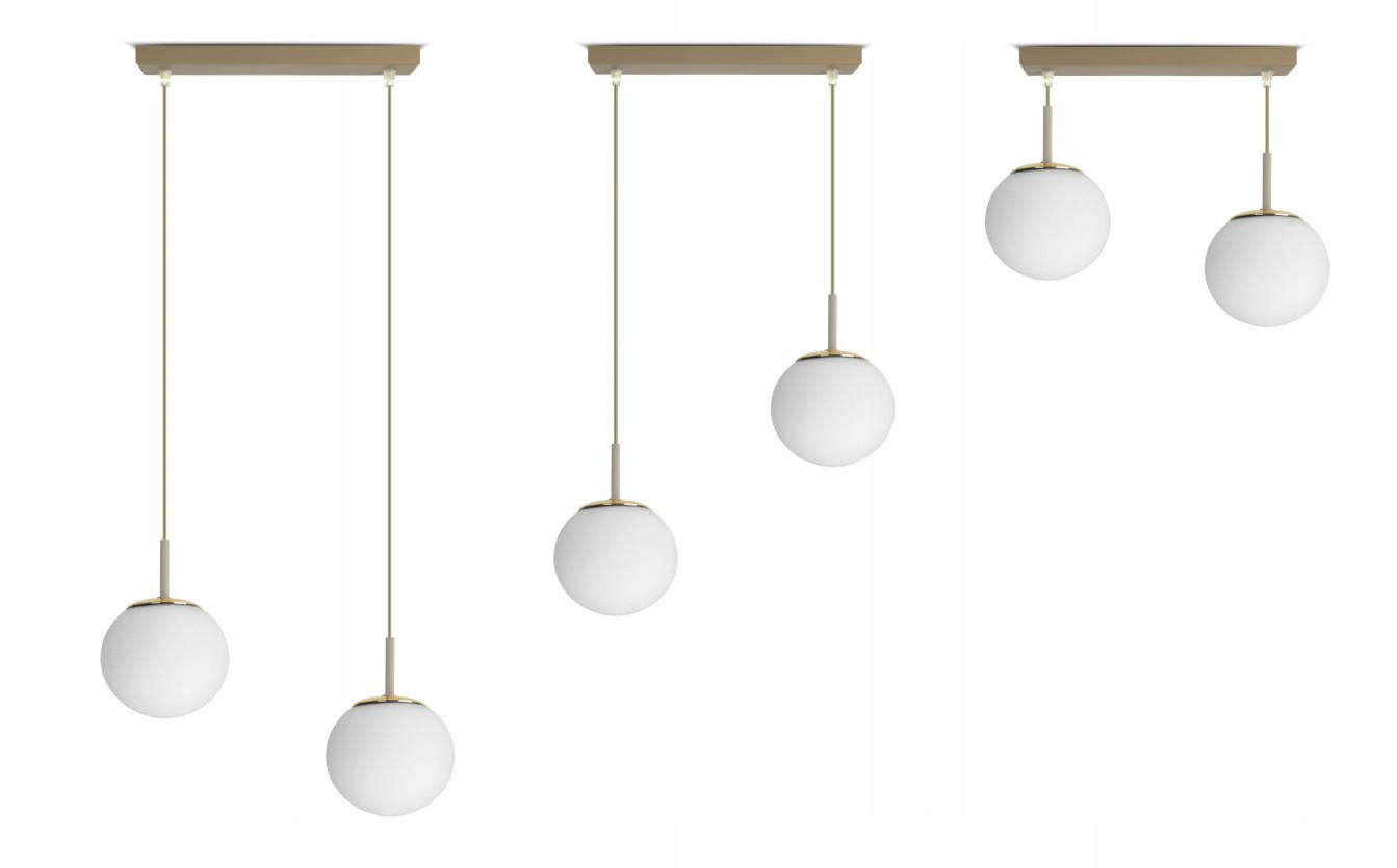 PENDELLEUCHTE ECRU II - Beige/Goldfarben, Glas/Metall (32/14/100cm) - kiki design