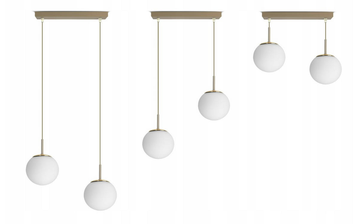 PENDELLEUCHTE ECRU II - Beige/Goldfarben, Glas/Metall (32/14/100cm) - kiki design