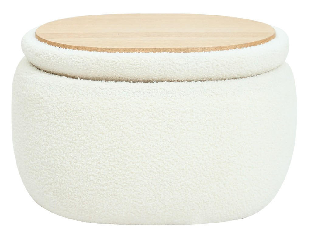POUF Wolle Weiß - Weiß, Textil (48/31/35cm) - Nordlys
