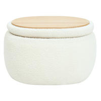 POUF Wolle Weiß - Weiß, Textil (48/31/35cm) - Nordlys