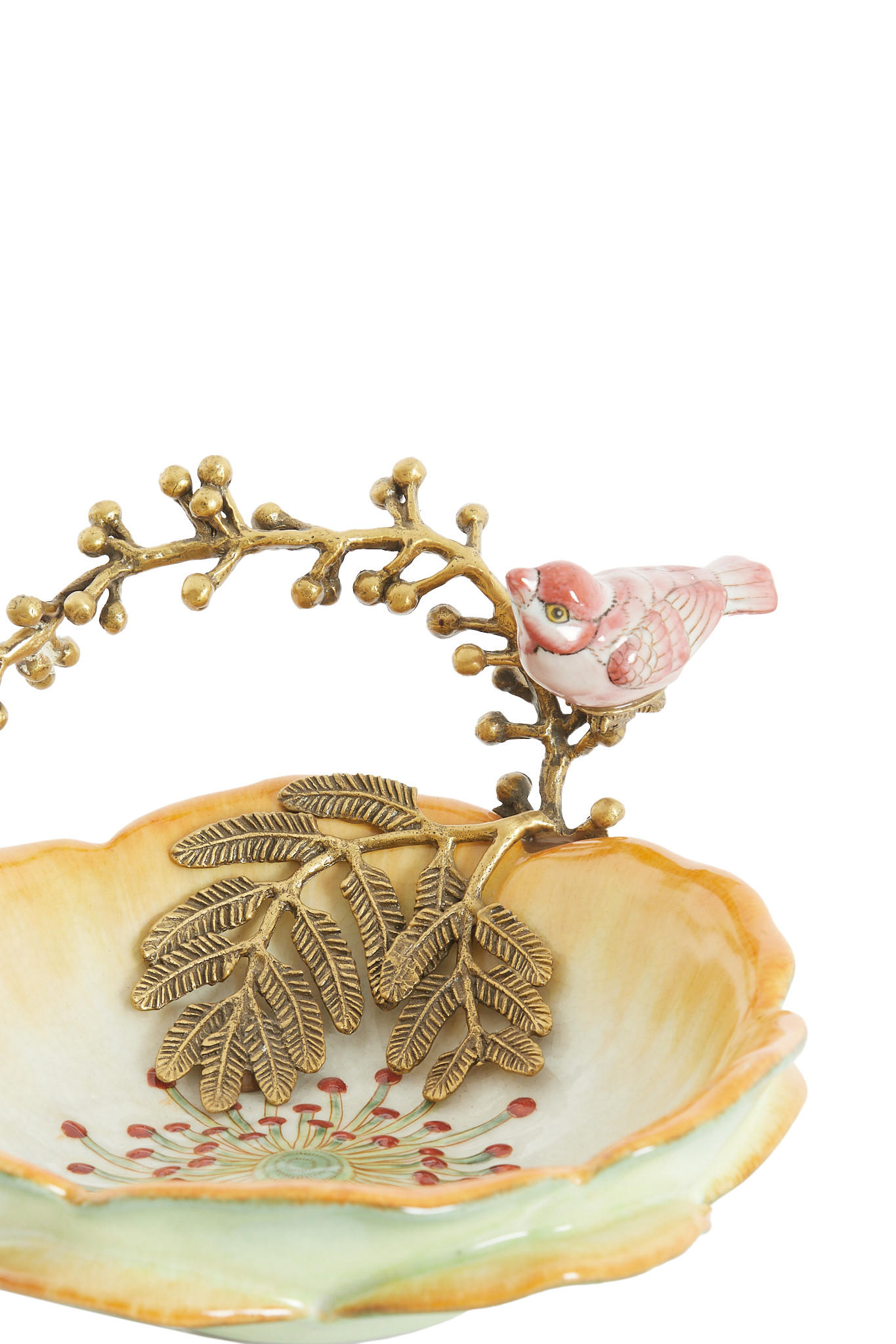 SCHALE Bird Orange 26.5/20/14 cm - Orange, Keramik (14cm) - Light & Living