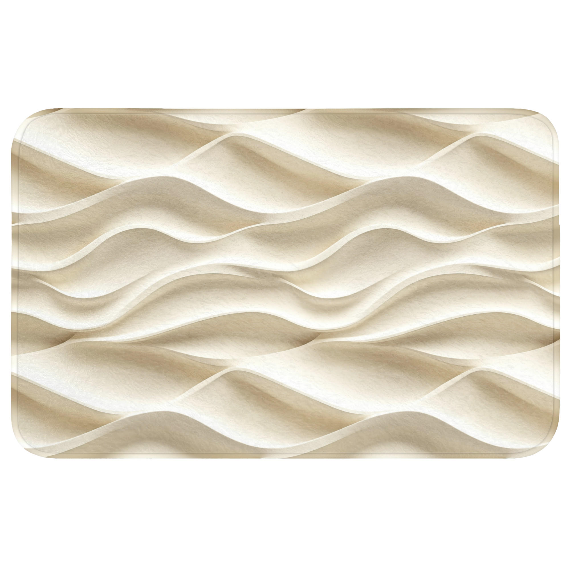 OnlyWow KOUPELNOVÁ PŘEDLOŽKA Linie - Vlnité - Krémové 80x50 cm