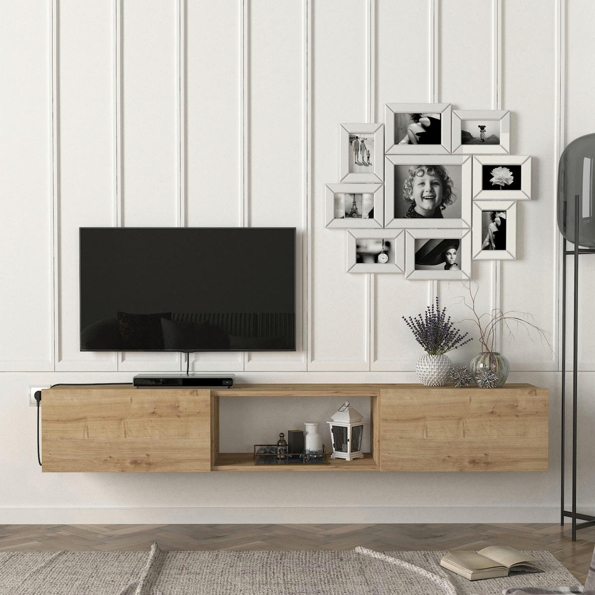 TV SKŘÍŇKA Paltamo - barva dubu, kompozitní dřevo (180/29.5/31cm) - [en.casa]