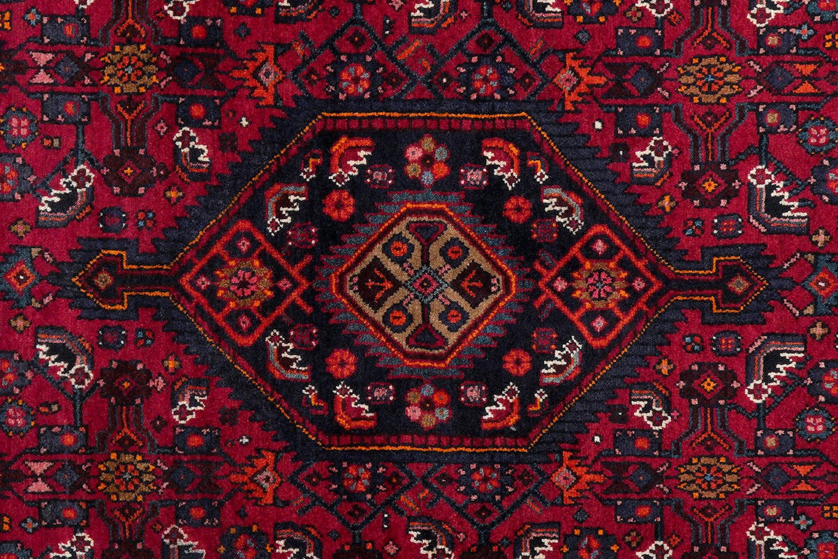 ORIENTTEPPICH handgeknüpft Assadabad Rot 221/127 cm Schurwolle - Rot, Textil (127/221cm) - Looma