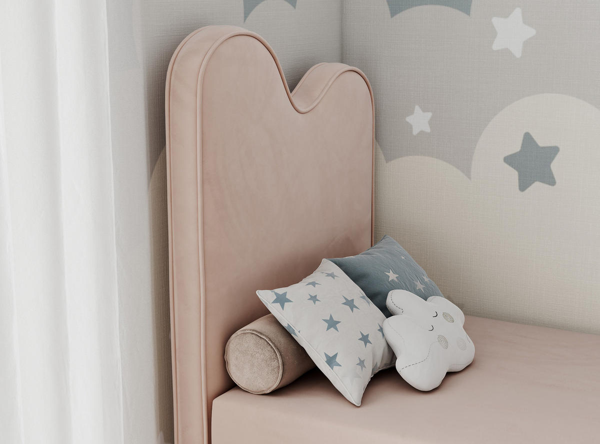 BOXBETT FLOW 90/180 Rosa Velvet - H3 - Rosa, Holz/Textil (90/180cm) - MKS