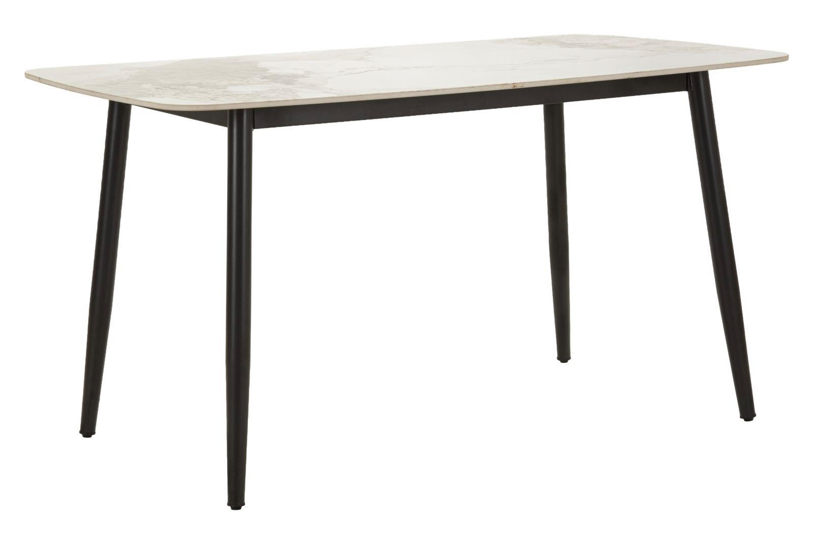 ESSTISCH Josh, schwarz und weiß, Metall und Keramik, 138 x 78 x 76 cm - Schwarz/Weiß, Keramik/Metall (78/138/76cm) - Mauro Ferretti
