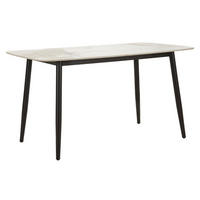 ESSTISCH Josh, schwarz und weiß, Metall und Keramik, 138 x 78 x 76 cm - Schwarz/Weiß, Keramik/Metall (78/138/76cm) - Mauro Ferretti