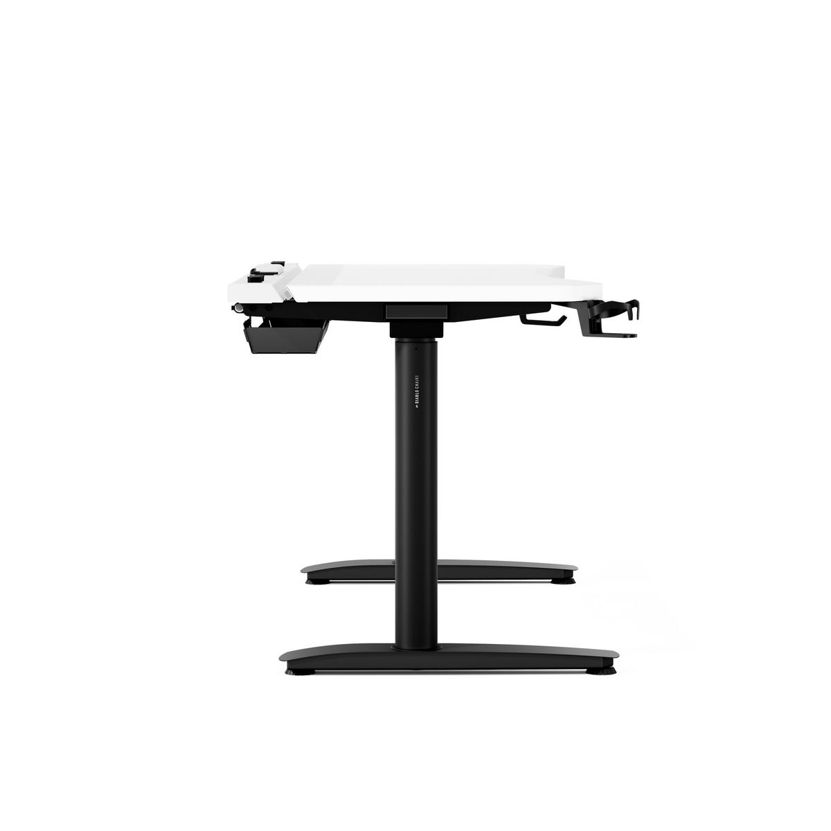 ELEKTRISCH verstellbarer Gaming-Schreibtisch X-Forge 140 x 70 cm - Schwarz/Weiß, Metall (70/140/73cm) - Diablo Chairs