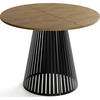 ESSTISCH Naro runder ausziehbarer, Braun 120-200/120/76 cm - Alteiche/Schwarz, Holzwerkstoff/Metall (120/120/76cm) - WFL GROUP