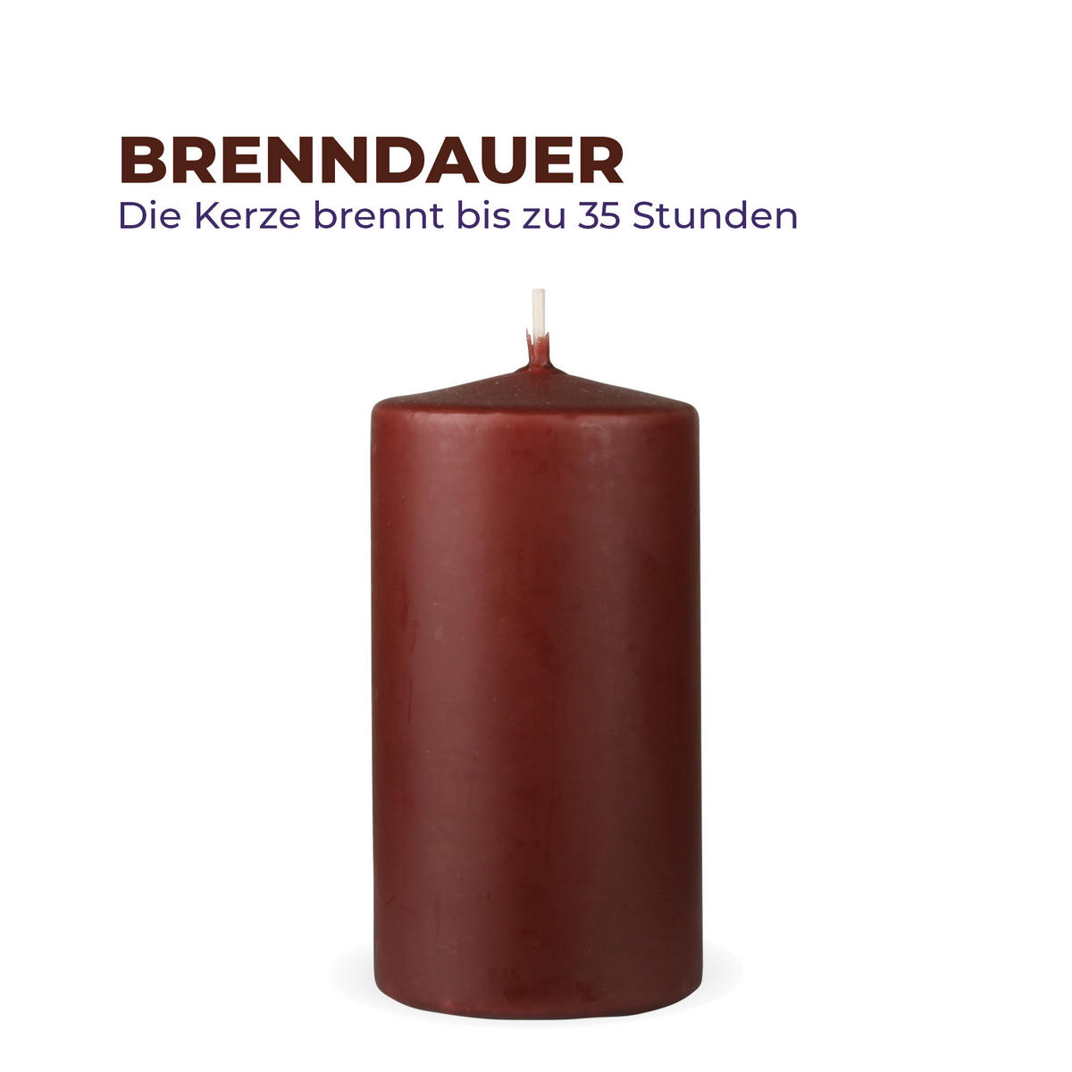 STUMPENKERZEN "Braun", Größe Ø7cm x Höhe: 12 cm - Braun, Naturmaterialien (7/12cm) - HS Candle