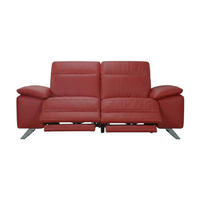 3-SITZER Sofa Genius Echtleder mit 2 x Relaxfunktion Rot - Rot, Leder/Metall (220/80/104cm)
