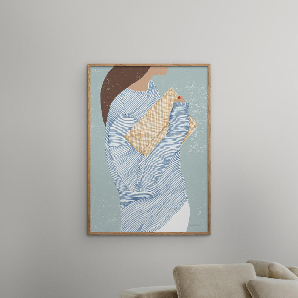 POSTER Wild Apple - Striped I - Blau, Papier (70/100/0.1cm) - Poster&Frame