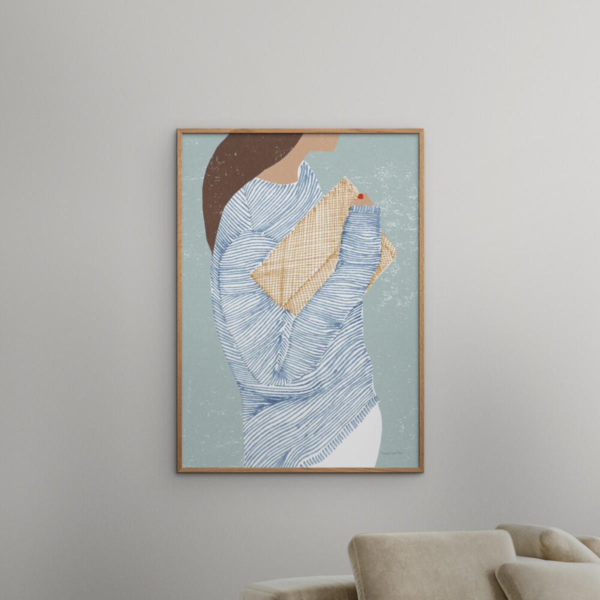 POSTER Wild Apple - Striped I - Blau, Papier (70/100/0.1cm) - Poster&Frame