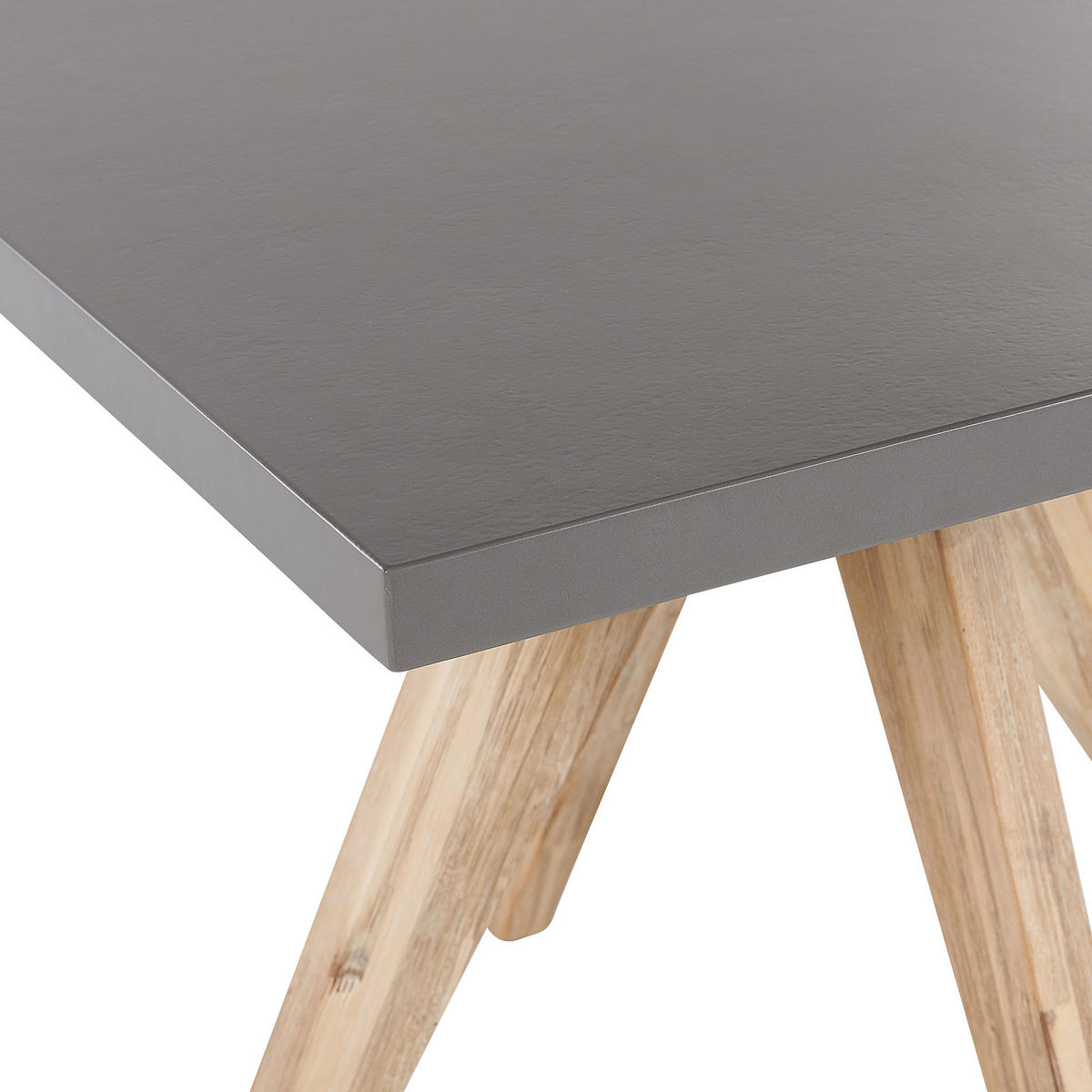 GARTENTISCH Faserzement grau 90/90 cm Olbia - Hellbraun/Grau, Stein (90/90/76cm) - Beliani