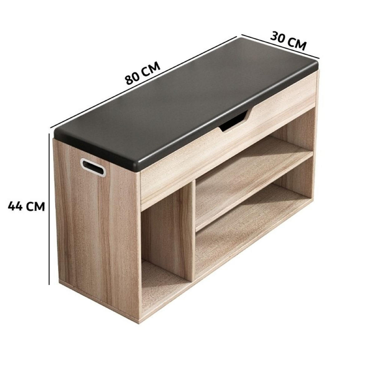 SCHUHSCHRANK, braun 80/30/44 cm - Hellbraun, Holzwerkstoff (80/44/30cm)