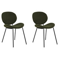STUHL 2er-Set Kunstleder Grün Luana - Grün, Textil/Metall (50/80/52cm) - Beliani