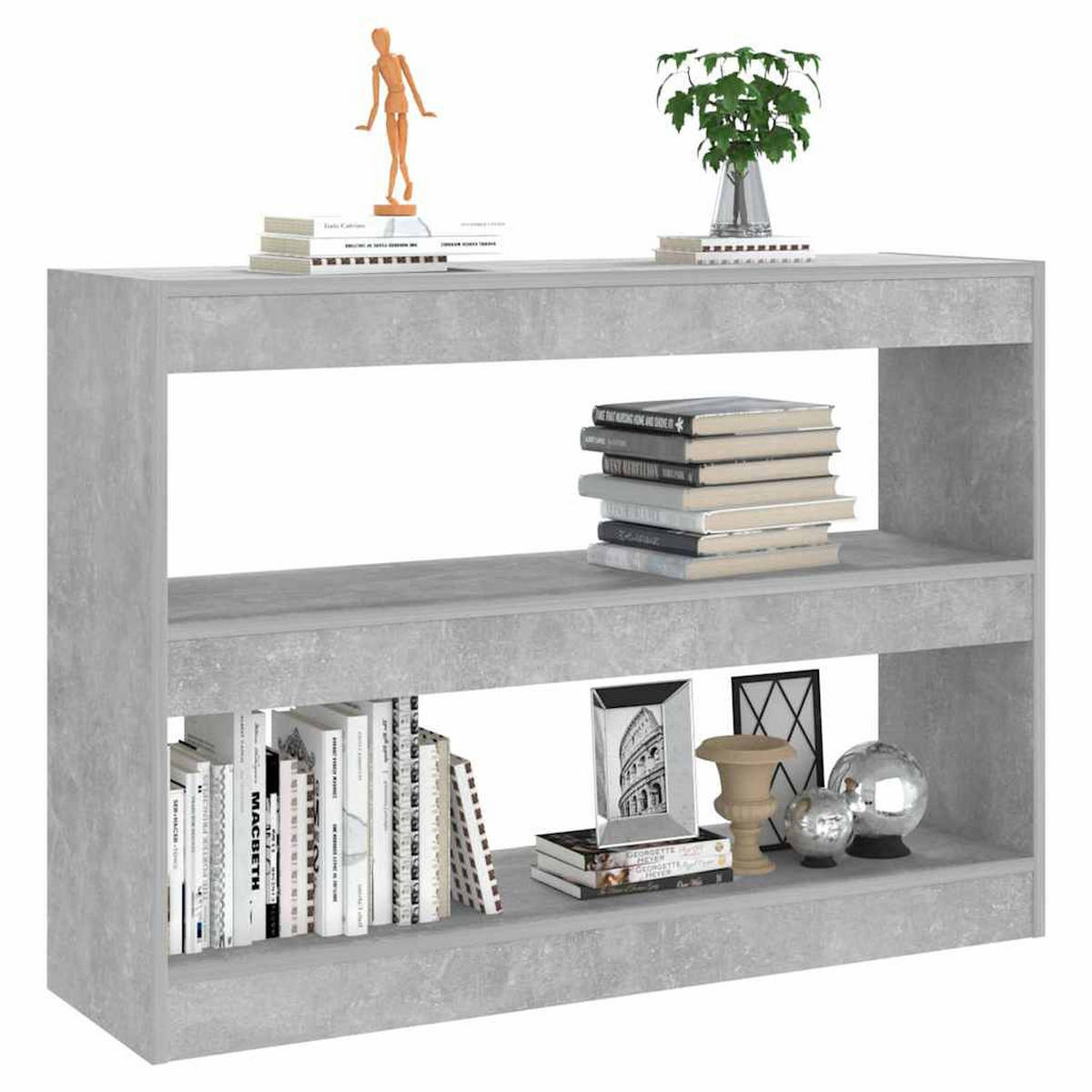 BÜCHERREGAL/RAUMTEILER Betongrau 100/30/72 Cm - Grau, Holzwerkstoff (30/72/100cm) - vidaXL