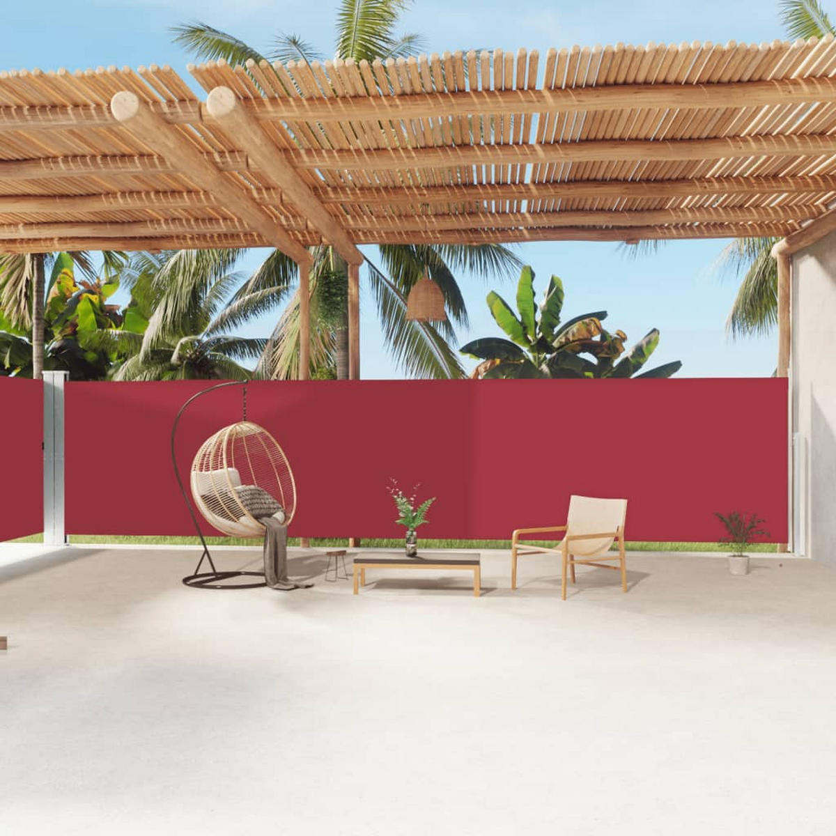 SEITENMARKISE Ausziehbar Rot 180x1200 cm - Rot, Textil (1200/180/1200cm) - furnicato
