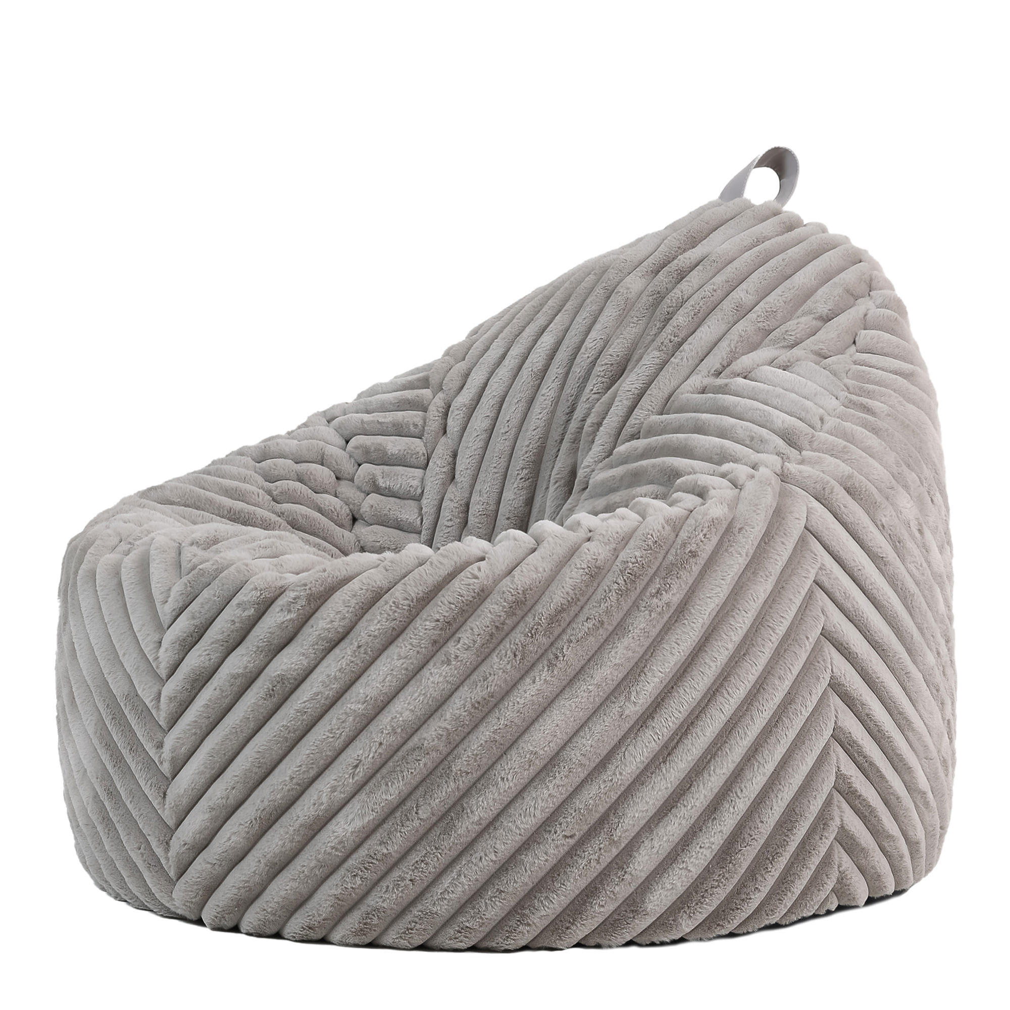 SITZSACK Sessel Kokon aus Kunstfell Cord - Grau, Kunststoff/Textil (87/73/73cm) - icon
