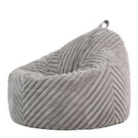 SITZSACK Sessel Kokon aus Kunstfell Cord - Grau, Kunststoff/Textil (87/73/73cm) - icon
