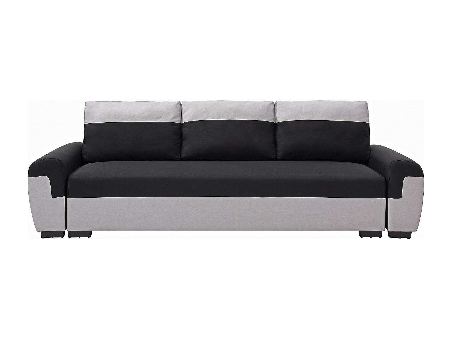 SCHLAFSOFA - 3 Personen - Stoff - Schwarz - - Schwarz, Textil (260/88/90cm) - Vente-Unique