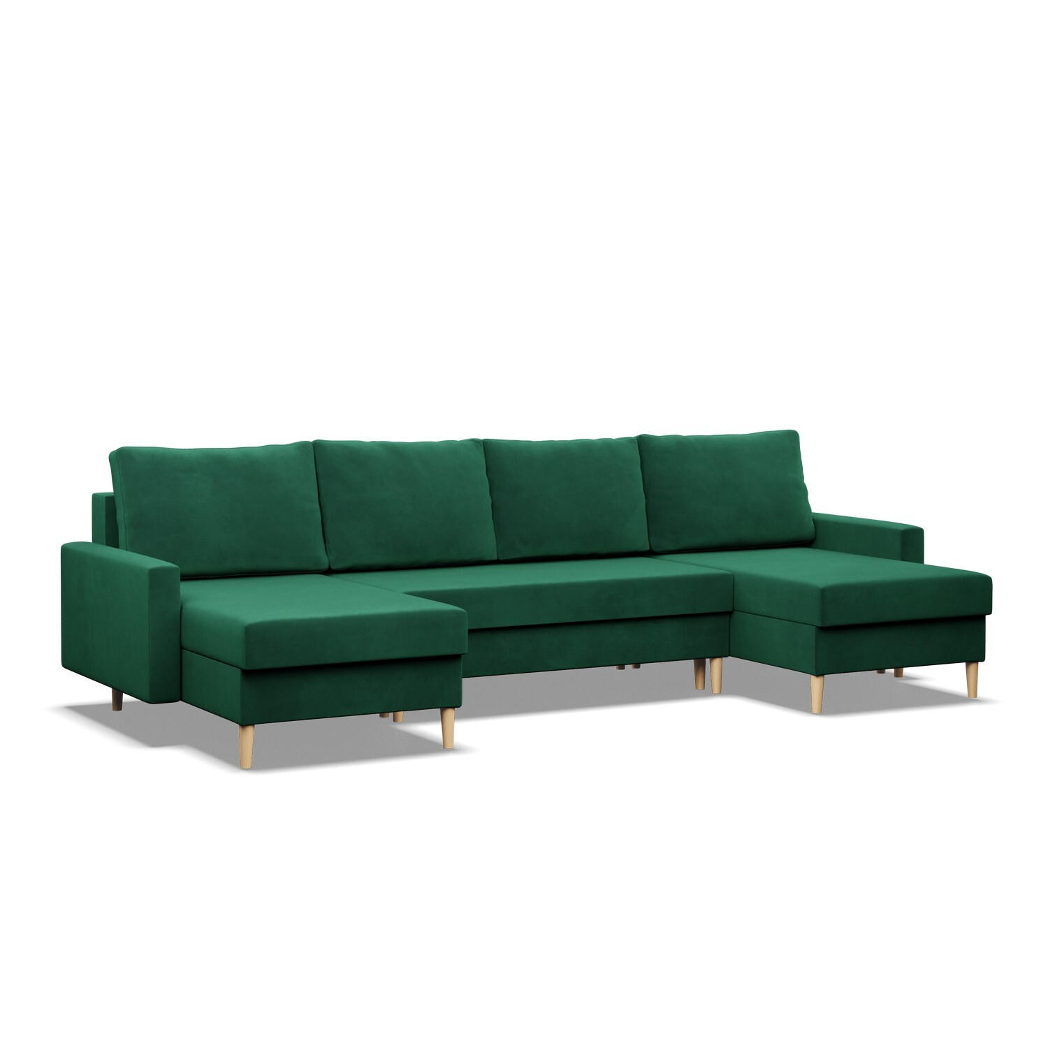WOHNLANDSCHAFT Blank flaschengrün - Grün, Textil (294/92/140cm) - SIMKAM Furniture