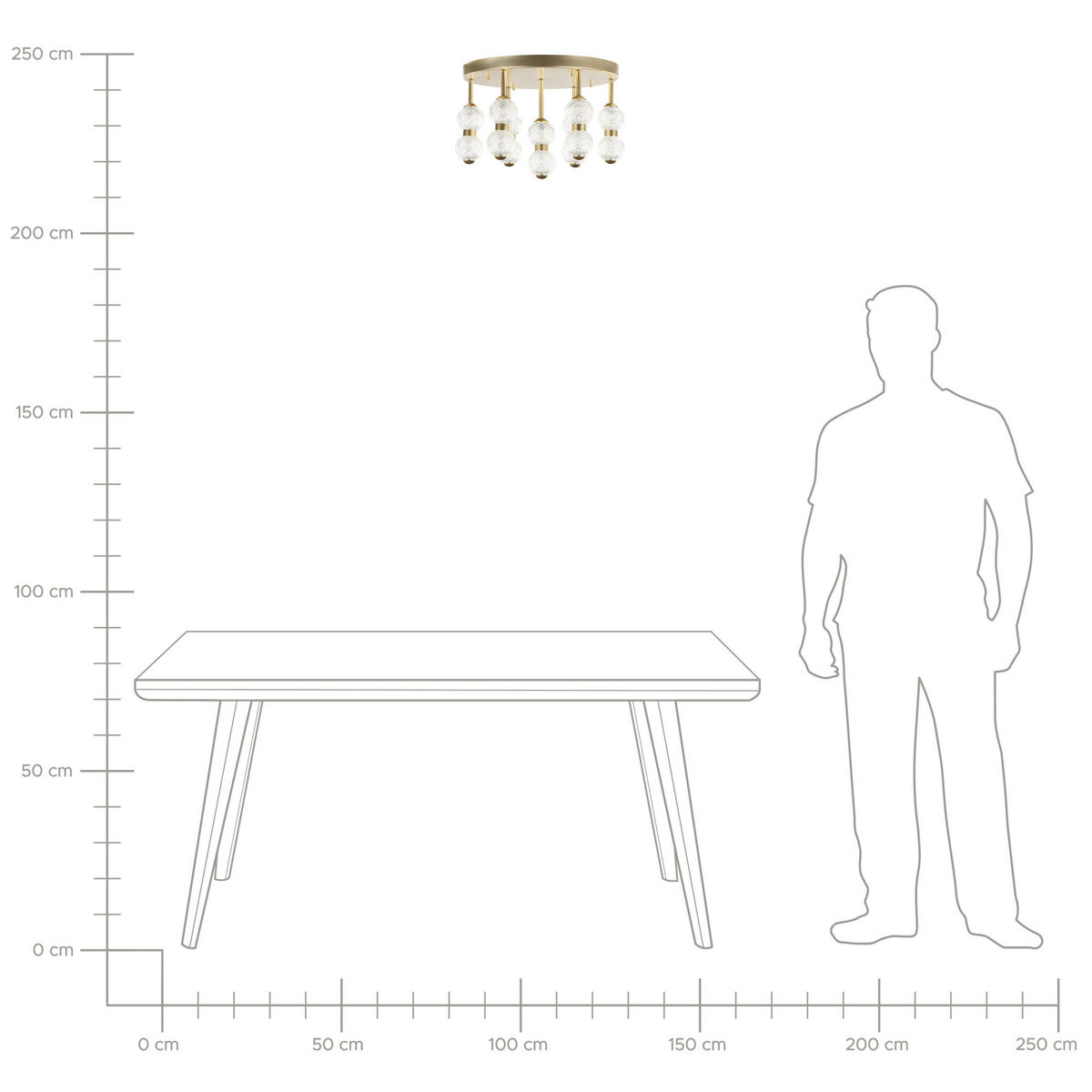 DECKENLEUCHTE Yowaka 40/40/26 cm - Goldfarben, Metall (40/40/26cm) - Beliani
