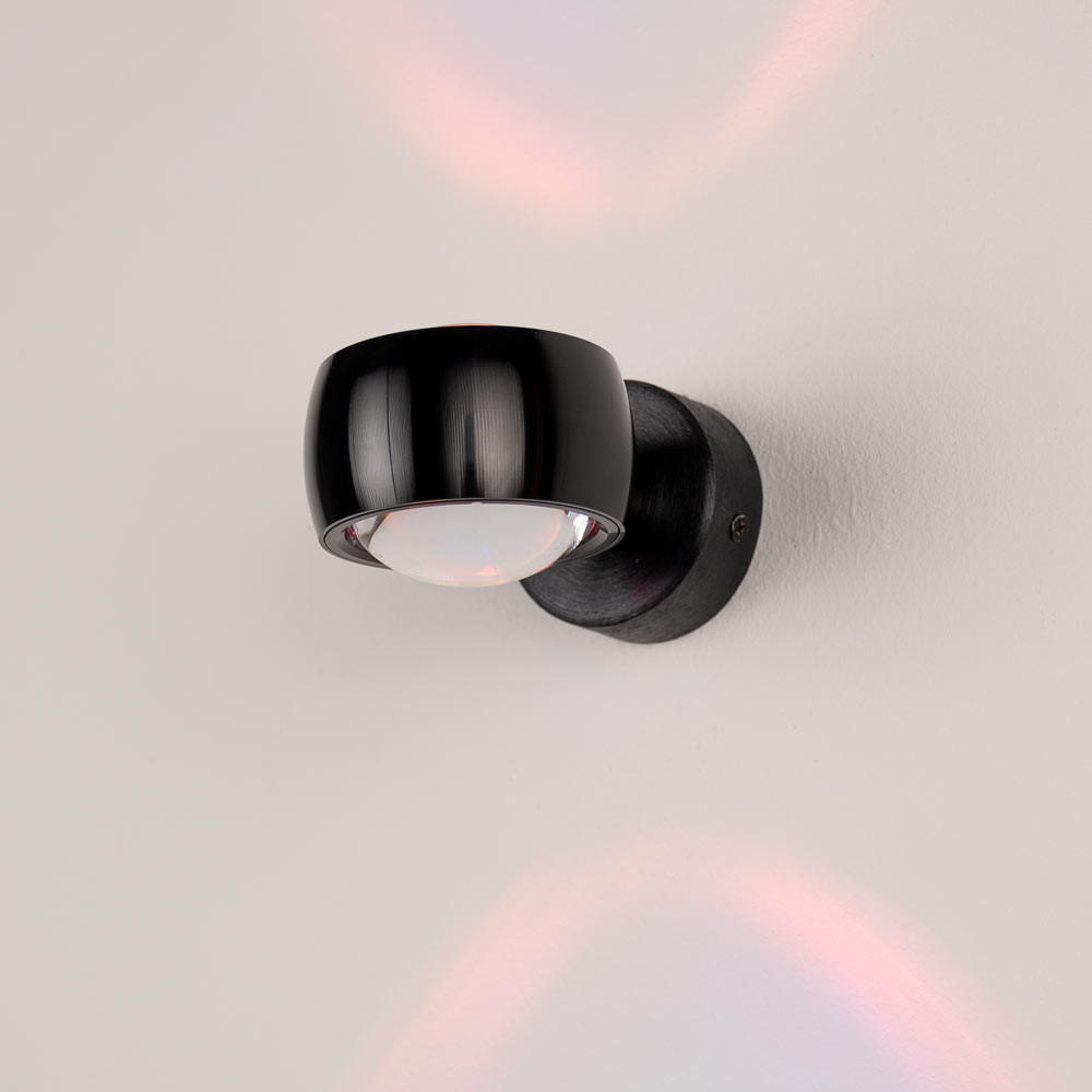 WANDLAMPE Beam Rund Schwarz - Schwarz, Metall (8/5/12cm) - s.luce