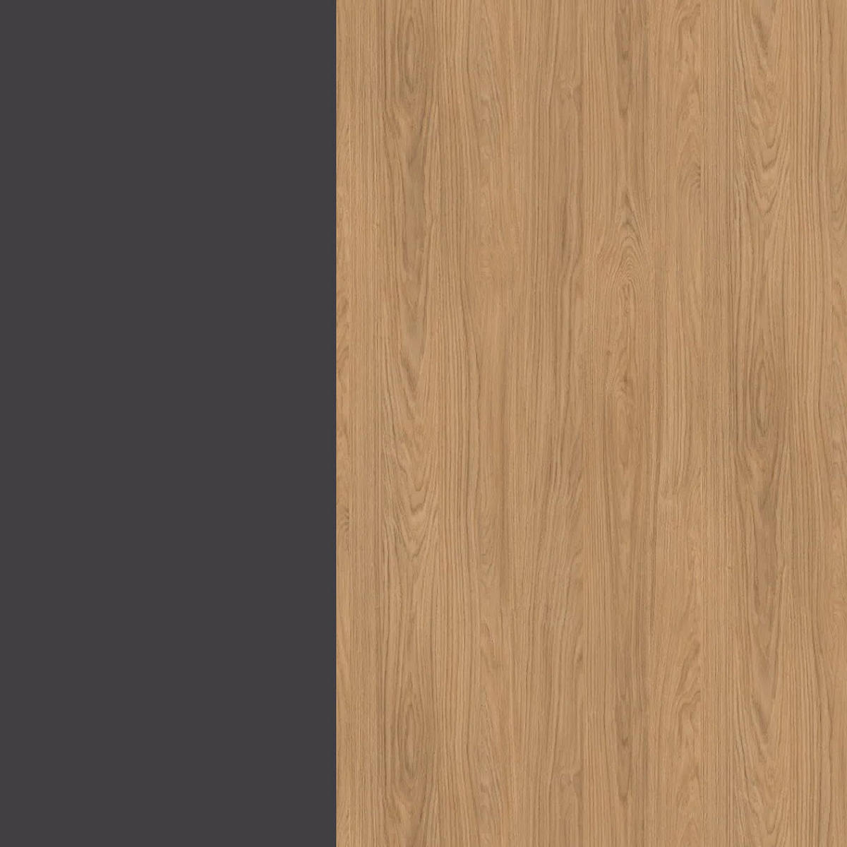 KÜCHENZEILE Casella 15-teilig Lava / Casella Eiche Natur - Dunkelgrau/Braun, Holzwerkstoff/Metall (360/207/270cm) - Feldmann-Wohnen