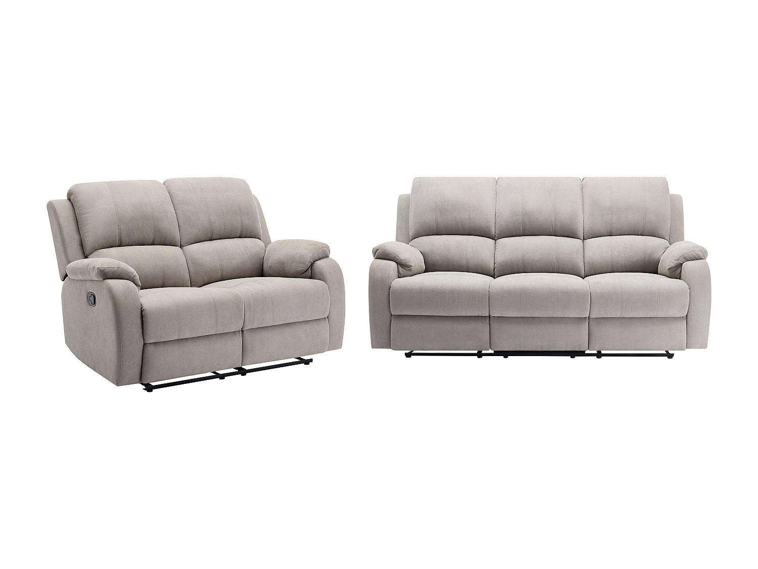 COUCHGARNITUR - 5 Personen - stoff - hellgrau Brody - Hellgrau, Textil (148/99/98cm) - Vente-Unique
