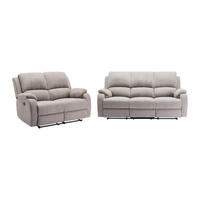 COUCHGARNITUR - 5 Personen - stoff - hellgrau Brody - Hellgrau, Textil (148/99/98cm) - Vente-Unique