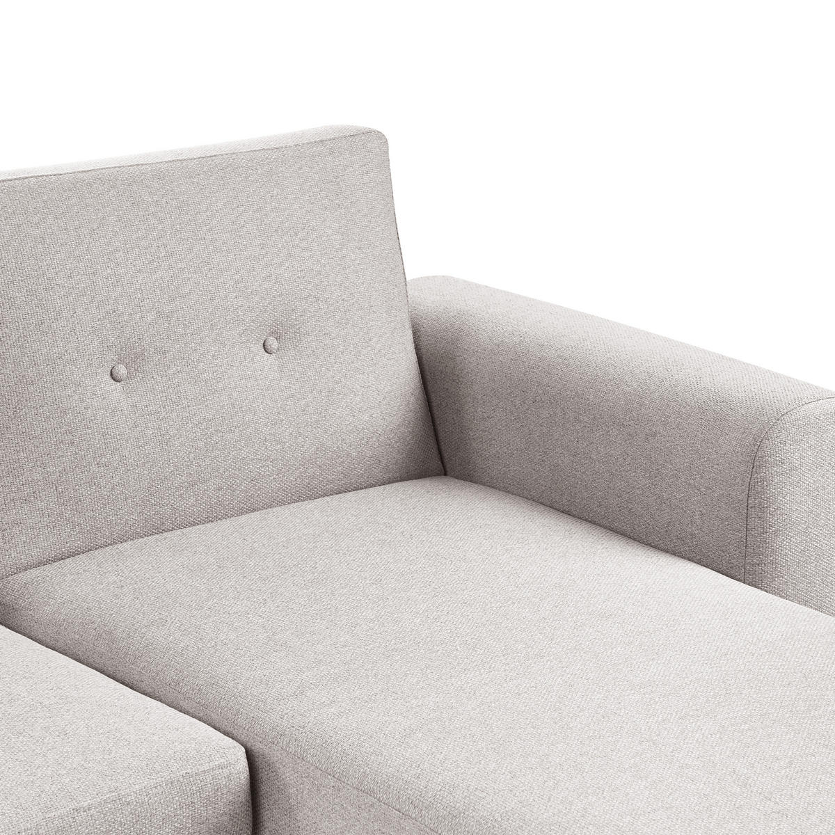 ECKSCHLAFSOFA 3-Sitzer Stoff Grau linksseitig Kaarina - Hellbraun/Grau, Textil (260/152cm) - Beliani