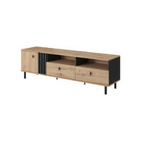 TV-SCHRANK Madis Artisan Eiche, mit Schubladen - Schwarz/Eiche Artisan, Holzwerkstoff (165/49/40cm) - Bettso