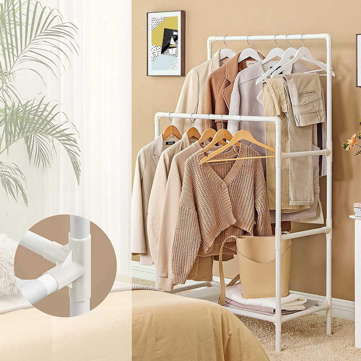 KLEIDERSTÄNDER - Weiß, Textil (44/154/84cm) - Hansiro