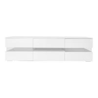 TV-SCHRANK 160/39/45 cm Weiß Hochglanz mit LED und 2 Türen - Weiß, Holzwerkstoff (160/45/39cm) - Oxeza