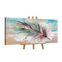 GEMÄLDE Leuchtendes Gefieder auf Keilrahmen 115x50 cm - Multicolor, Holz (115/50cm) - YS-art gallery