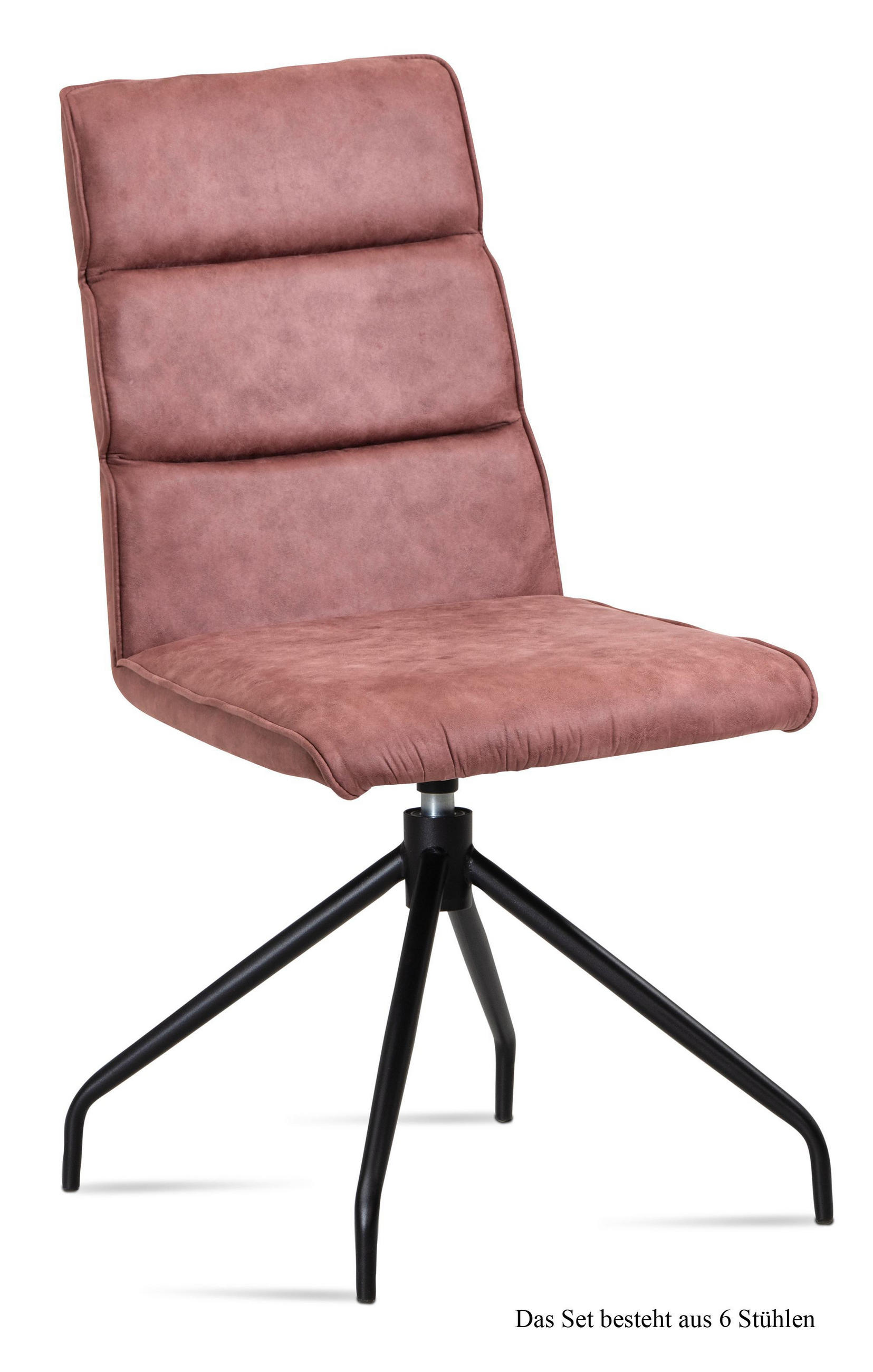 ESSZIMMERSTUHL drehbar (6er-Set) Domini 47x92x60 Schwarz/Rosewood - Dunkelrosa/Schwarz, Kunststoff (60/92/47cm) - 58aufmkessel