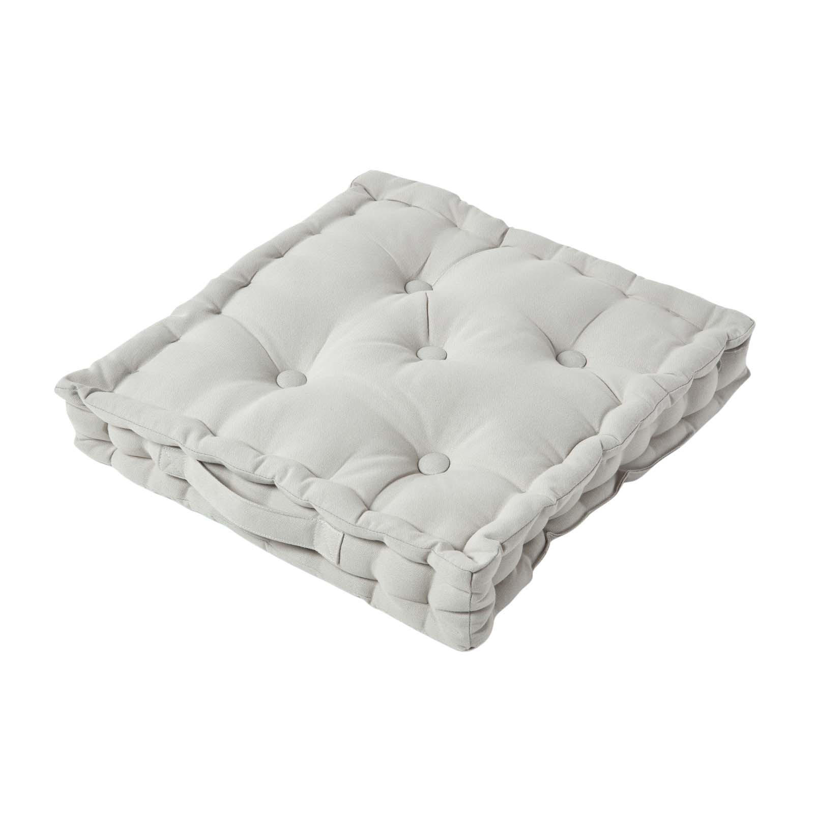 SITZKISSEN grau 40/40/8 cm – Bodenkissen unifarben - Grau, Textil (40/40/8cm) - Homescapes