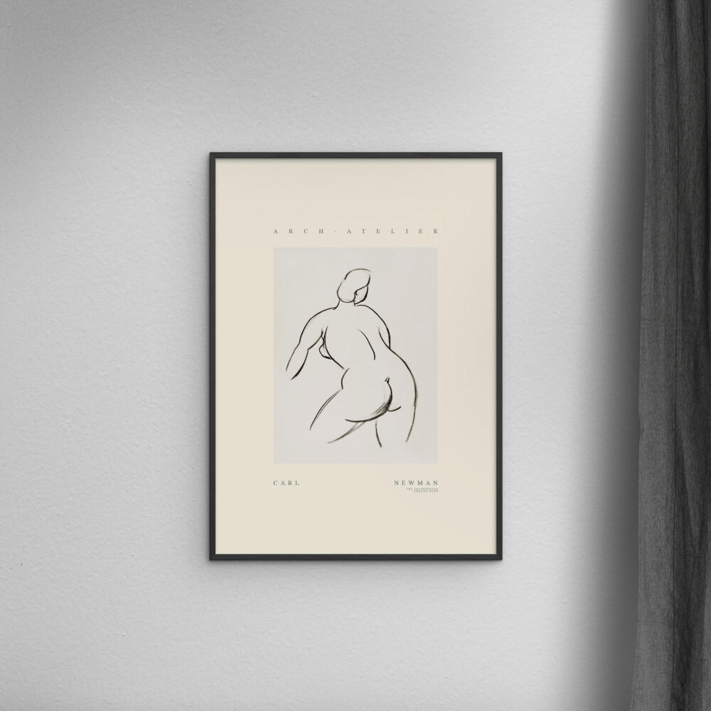 POSTER mit Rahmen Arch Atelier - Carl Newman 02 - Schwarz/Naturfarben, Holz/Papier (70/100cm) - Poster&Frame
