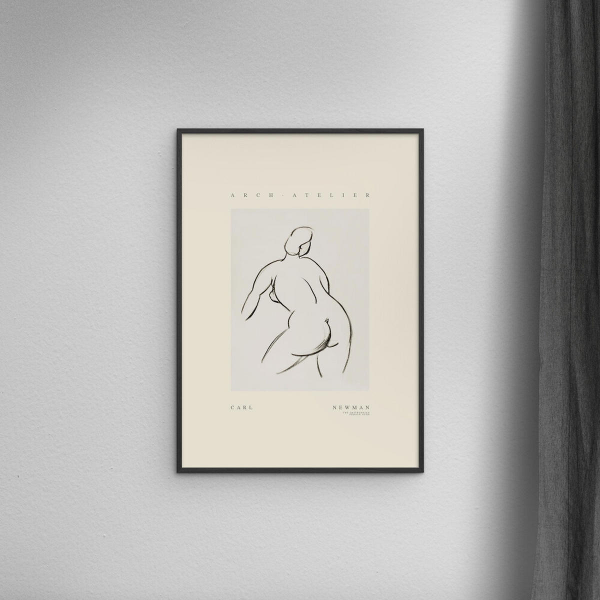 POSTER mit Rahmen Arch Atelier - Carl Newman 02 - Schwarz/Naturfarben, Holz/Papier (70/100cm) - Poster&Frame