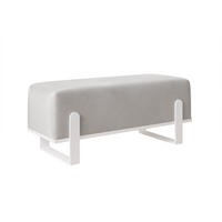 POLSTERBANK MARA 100 cm Weiß / Grau ,Metallgestell - Grau, Metall (100/47/35cm) - Idohome