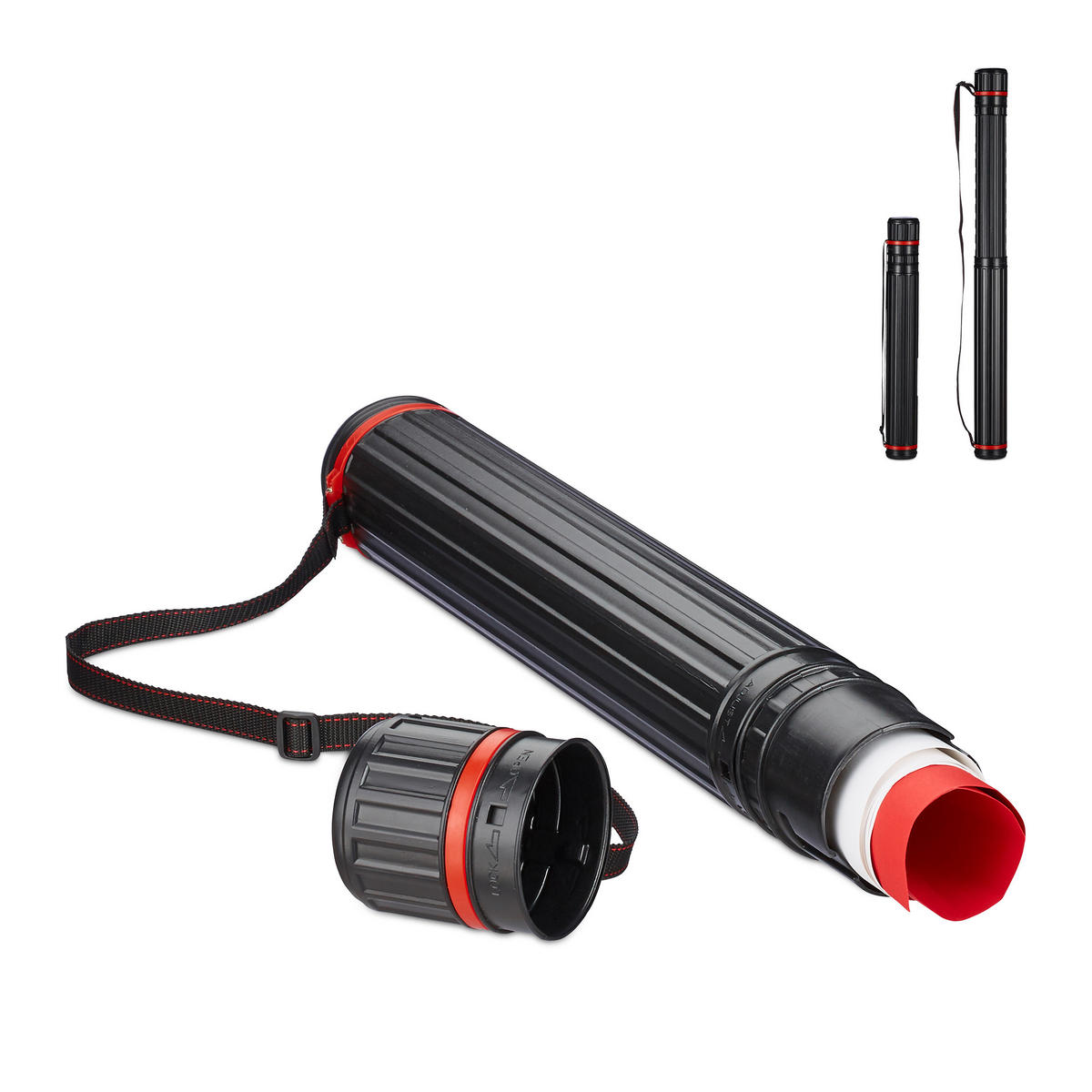 POSTERROLLE - Schwarz, Kunststoff (9/9/107cm) - Relaxdays