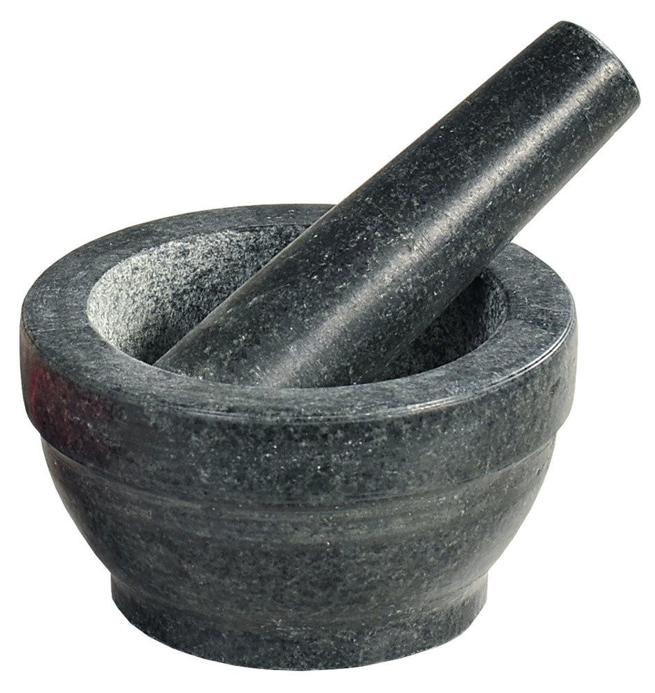 MASSIVMÖRTEL mit GranitStößel 16/16/8,5 cm - Anthrazit, Stein (16/8.5/16cm) - Kesper