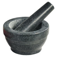 MASSIVMÖRTEL mit GranitStößel 16/16/8,5 cm - Anthrazit, Stein (16/8.5/16cm) - Kesper
