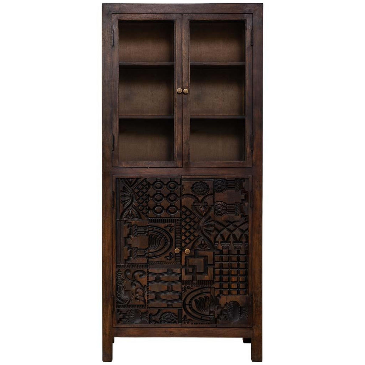VITRINE aus holz 80x40x180cm - Braun, Holz (80/180/40cm) - Wanderlust