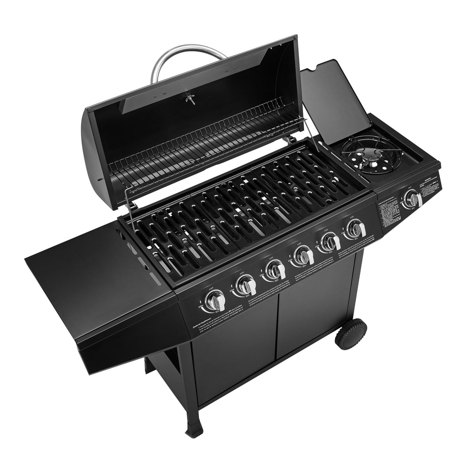 GASGRILL BASIC 6+1 - Schwarz, Metall (141/103/50cm) - TAINO