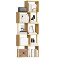 BÜCHERREGAL,ASYMMETRISCH 5-stöckig Bambus 62,5x23x165cm,naturholzfarbe - Beige, Metall (62.5/165/23cm) - Vallsero