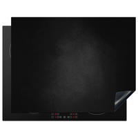 HERABDECKPLATTE - Beton - Schwarz - Grau - Strukturiert - Industriell - 80x55 - Schwarz, Kunststoff (80/55/0.2cm) - MuchoWow